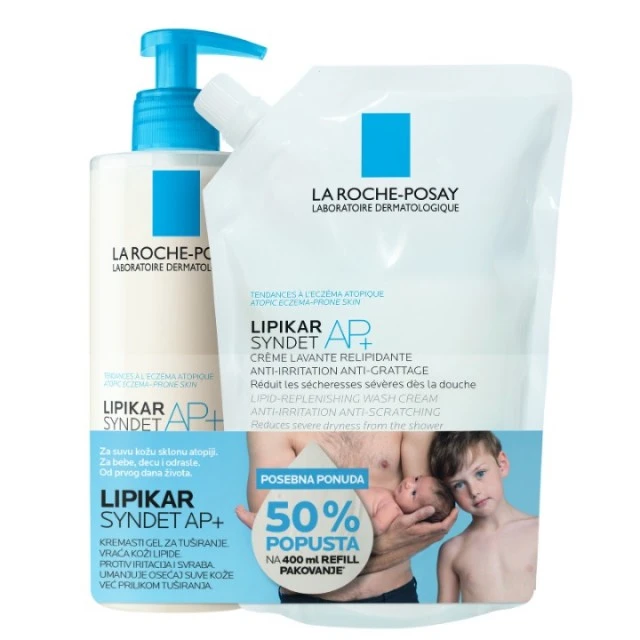 LA ROCHE-POSAY LIPIKAR SINDET AP+ 400ML + LIPIKAR SINDET ECO REFILL 400ML