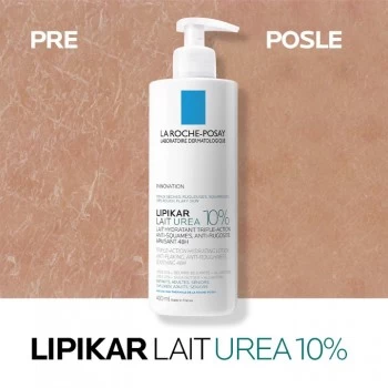 LA ROCHE-POSAY LIPIKAR LAIT 10% UREA UMIRUJUĆE HIDRATANTNO MLEKO ZA TELO OBOGAĆENO LIPIDIMA PROTIV PERUTANJA 200 ML