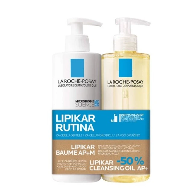 LA ROCHE-POSAY LIPIKAR BAUME AP+M 400ML + LIPIKAR HUILE LAVANTE AP+ ULJE 400 ML