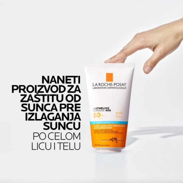 LA ROCHE-POSAY ANTHELIOS HIDRATANTNO MLEKO ZA ZAŠTITU OD SUNCA ZA LICE I TELO SPF 50+ 150 ML