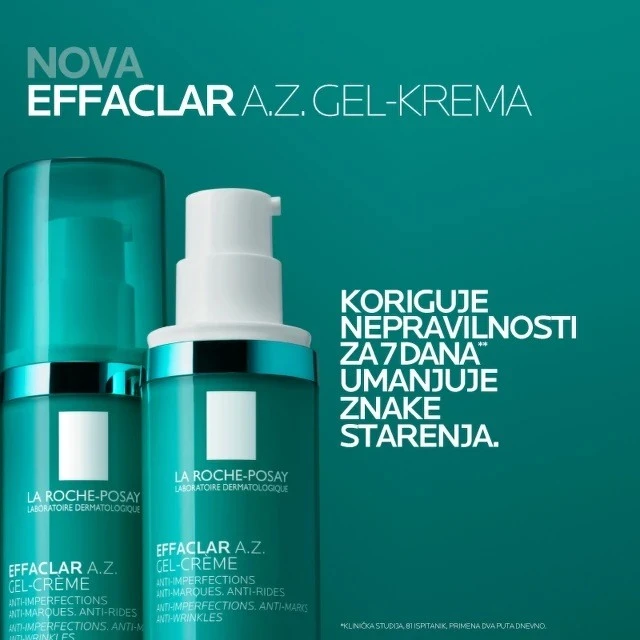 LA ROCHE-POSAY EFFACLAR  A.Z. GEL KREM PROTIV NEPRAVILNOSTI  40 ML