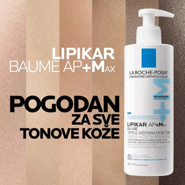 LA ROCHE-POSAY LIPIKAR BAUME AP+MAX BALZAM ZA TELO I/ILI LICE SA TROSTRUKIM DELOVANJEM 400ML
