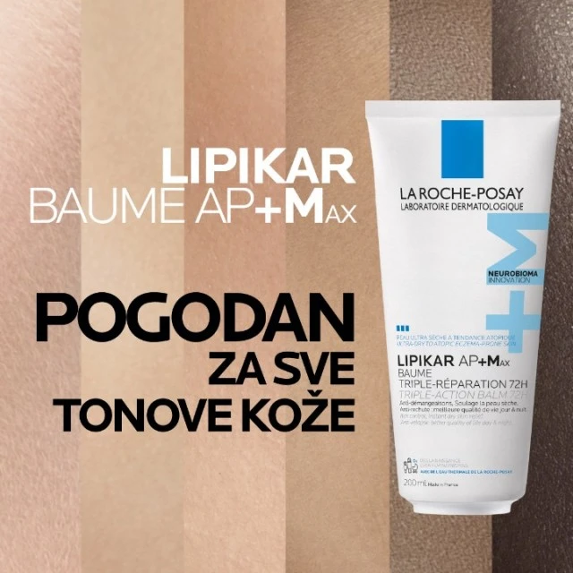 LA ROCHE-POSAY LIPIKAR BAUME AP+MAX BALZAM ZA TELO I/ILI LICE SA TROSTRUKIM DELOVANJEM 200ML
