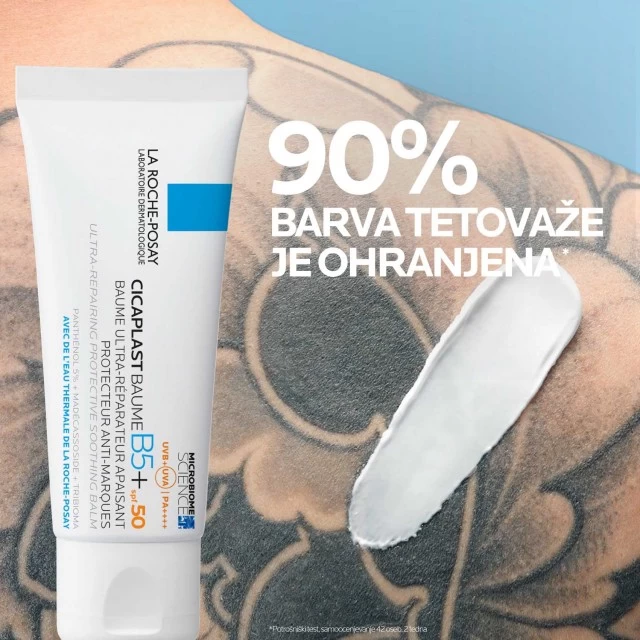 LA ROCHE-POSAY CICAPLAST BAUME B5 SPF 50 BALZAM ZA BEBE, DECU I ODRASLE KOJI OBNAVLJA I UMIRUJE NADRAŽENU KOŽU I TRENUTNO UMIRUJE OSEĆAJ PECKANJA 40ML