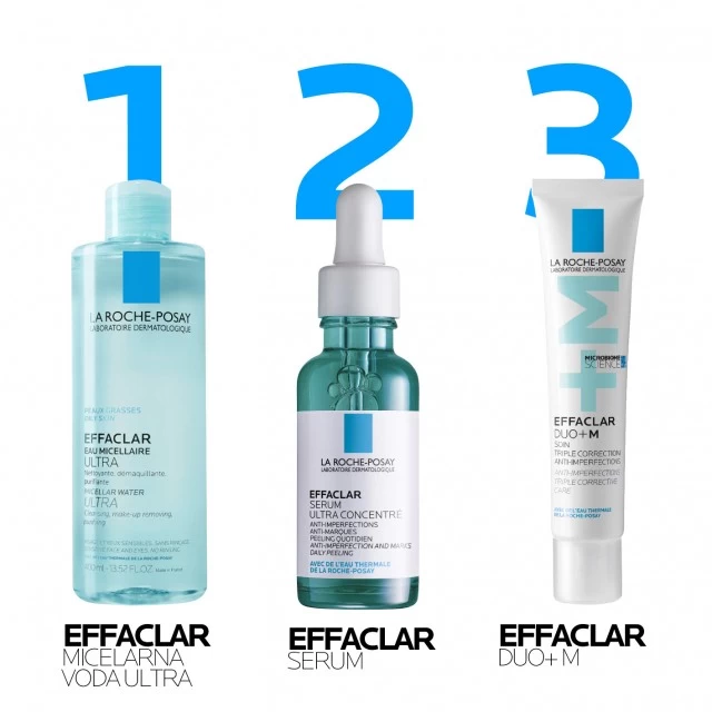 LA ROCHE-POSAY EFFACLAR MICELARNA VODA ZA ČIŠĆENJE KOŽE I UKLANJANJE ŠMINKE, MASNA I OSETLJIVA KOŽA 200ML
