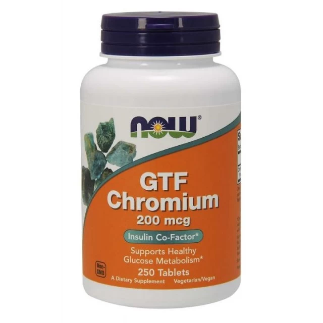 NOW GTF CHROMIUM TABLETE 200MCG A100 NOW GTF CHROMIUM TABLETE 200MCG A100