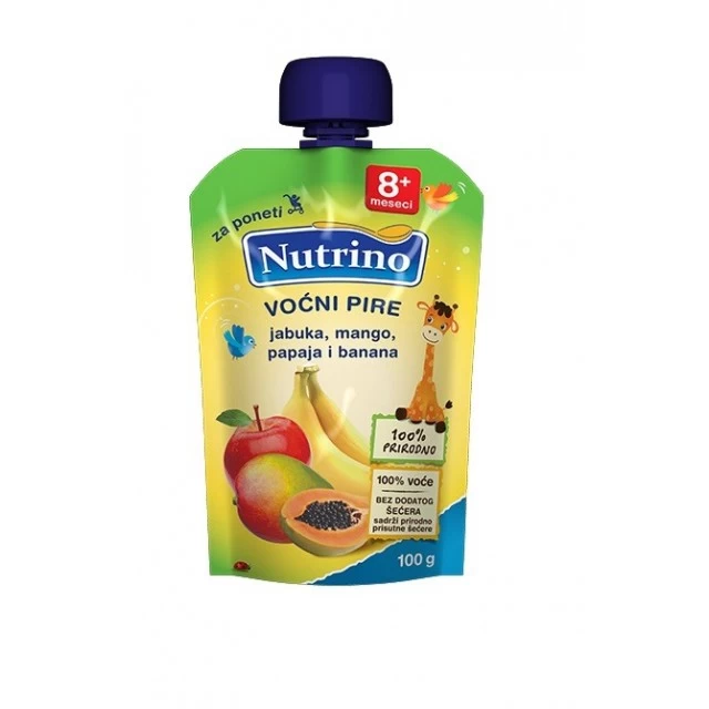 NUTRINO VOĆNI PIRE - JABUKA, MANGO, PAPAJA I BANANA 100G