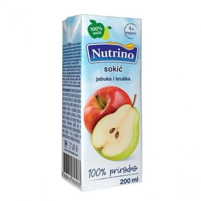 NUTRINO SOKIĆ JABUKA I KRUŠKA 200ML