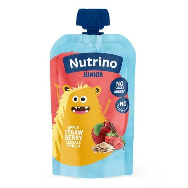 NUTRINO JUNIOR voćni mix - Jabuka, jagoda, žitarice, vanila 180G