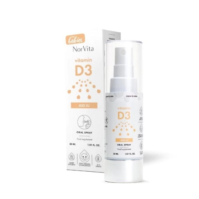 NORVITA VITAMIN D3 ORALNI SPREJ 400IJ ZA BEBE 30ML