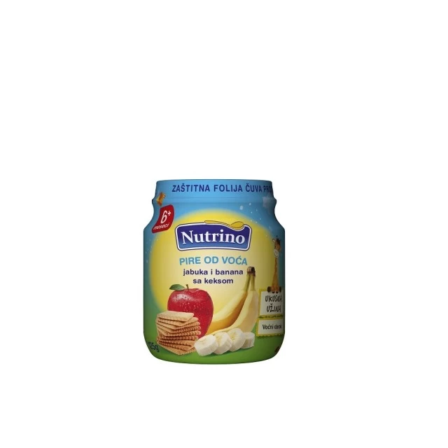 NUTRINO PIRE OD VOĆA - JABUKA I BANANA SA KEKSOM 125G