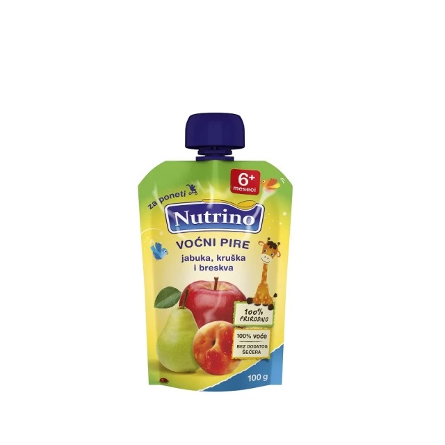 NUTRINO VOĆNI PIRE - JABUKA, KRUŠKA I BRESKVA 100G
