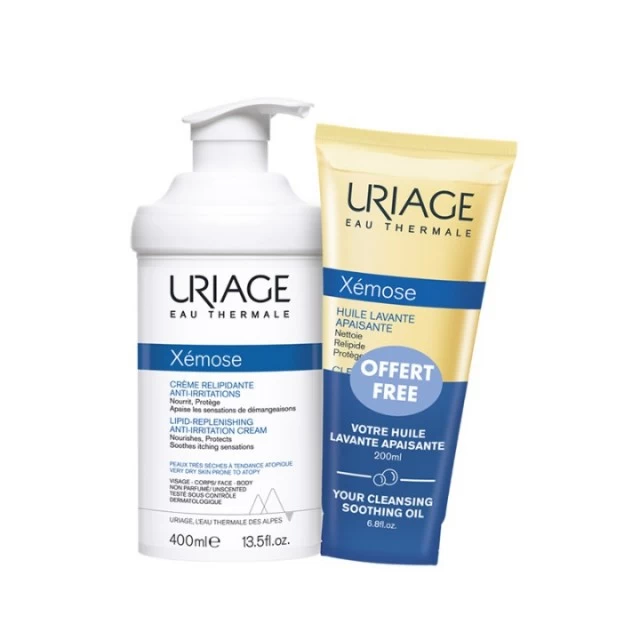 URIAGE XEMOSE KREMA 400ML + URIAGE XEMOSE ULJE ZA TUŠIRANJE 200ML GRATIS