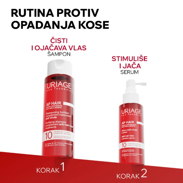 URIAGE AP ŠAMPON ZA JAČANJE KOSE I DOPUNA TRETMANU PROTIV OPADANJA KOSE 200 ML