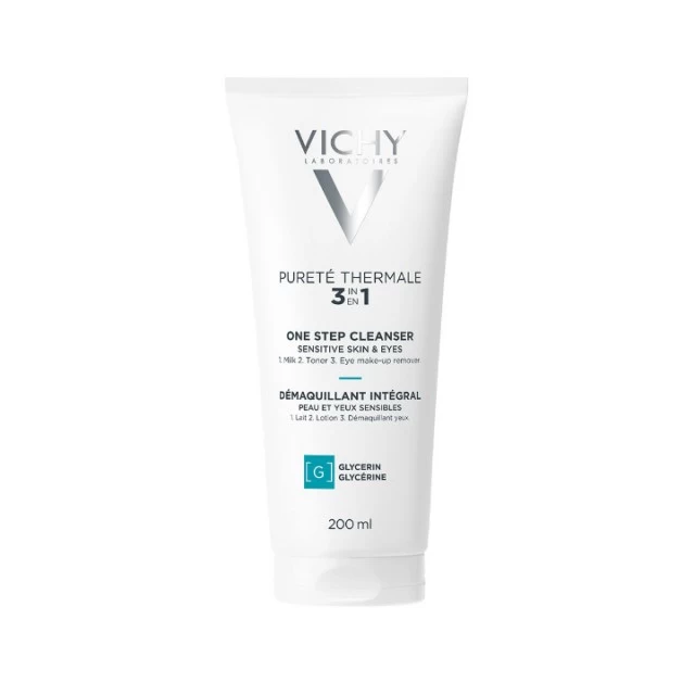 VICHY PURETE THERMALE 3U1 MLEKO ZA ČIŠĆENJE OSETLJIVE KOŽE LICA, TONIK, UKLANJANJE ŠMINKE SA OČIJU 200ML
