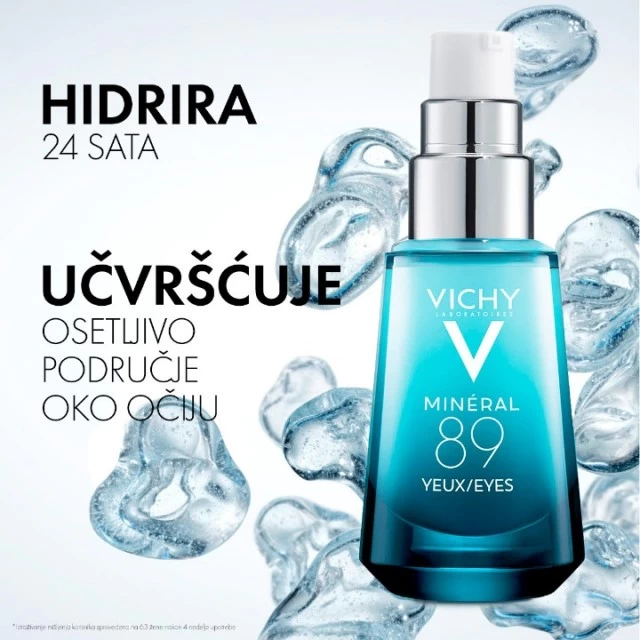 VICHY MINERAL 89 EYES SNAŽNIJA I PUNIJA KOŽA OKO OČIJU SA HIJALURONSKOM KISELINOM 15ML