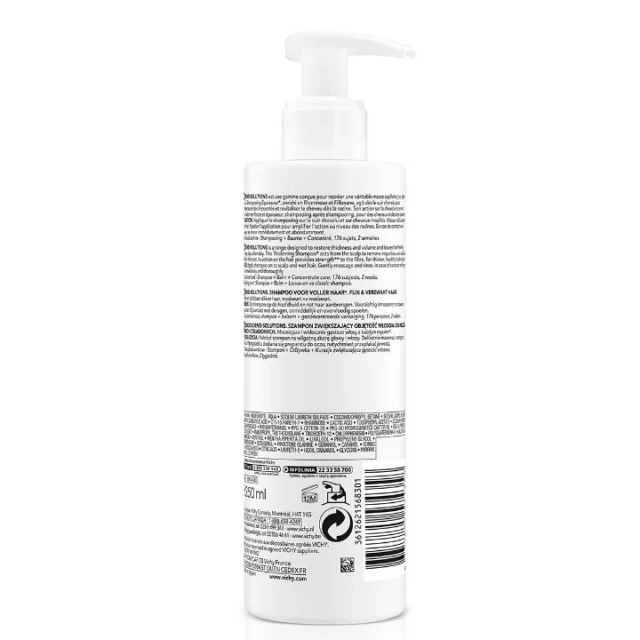 VICHY DERCOS DENSI-SOLUTIONS ŠAMPON ZA TANKU I SLABU KOSU 250ML