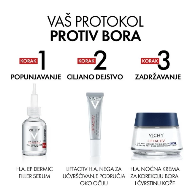 VICHY LIFTACTIV SUPREME NIGHT NOĆNA NEGA ZA KOREKCIJU BORA I ČVRSTINE KOŽE ZA OSETLJIVU KOŽU 50ML