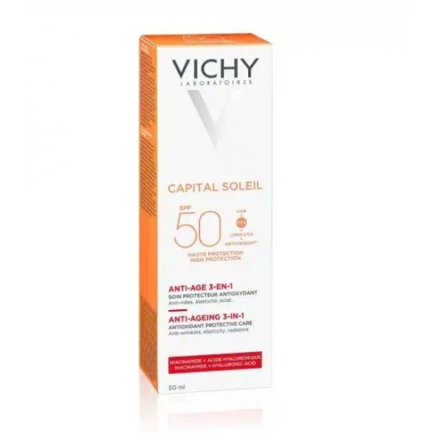 VICHY CAPITAL SOLEIL KREMA ZA ZAŠTITU OD SUNCA SA ANTI-AGE EFEKTOM F50+ 50ML