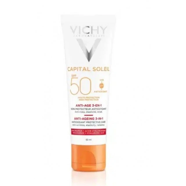 VICHY CAPITAL SOLEIL KREMA ZA ZAŠTITU OD SUNCA SA ANTI-AGE EFEKTOM F50+ 50ML