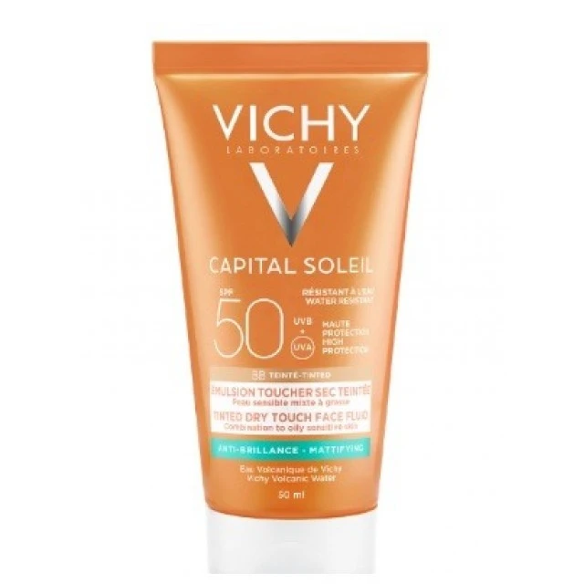 VICHY CAPITAL IDEAL SOLEIL TONIRANI DRY TOUCH FLUID PRIRODNA NIJANSA SPF 50+ 50ML