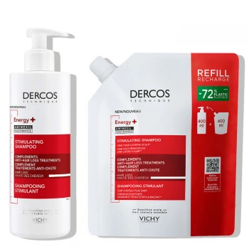 VICHY DERCOS ENERGY+ STIMULIŠUĆI ŠAMPON PROTIV OPADANJA KOSE + EKO DOPUNA