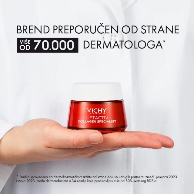 VICHY LIFTACTIV COLLAGEN SPECIALIST DNEVNA NEGA PROTIV BORA, ZA OBNAVLJANJE RAZINE KOLAGENA U KOŽI I UJEDNAČEN TEN 50ML