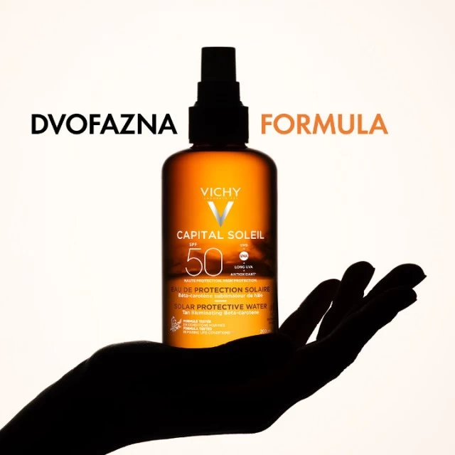 VICHY IDEAL SOLEIL VODICA ZA ZAŠTITU OD SUNCA NAGLAŠEN TEN SPF50 200ML