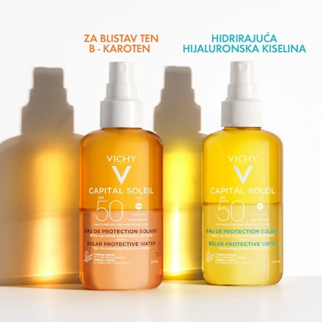 VICHY IDEAL SOLEIL VODICA ZA ZAŠTITU OD SUNCA NAGLAŠEN TEN SPF50 200ML