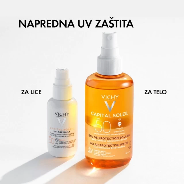 VICHY IDEAL SOLEIL VODICA ZA ZAŠTITU OD SUNCA NAGLAŠEN TEN SPF50 200ML