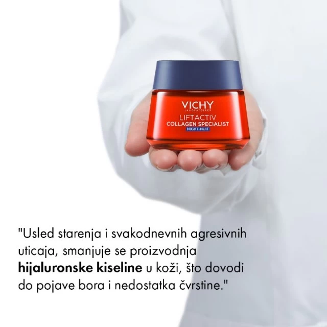 VICHY LIFTACTIV COLLAGEN SPECIALIST NOĆNA NEGA ZA KOREKCIJU BORA, ČVRSTINE I BLISTAVOSTI KOŽE S VITAMINOM C I ANTI-AGEING PEPTIDIMA 50ML
