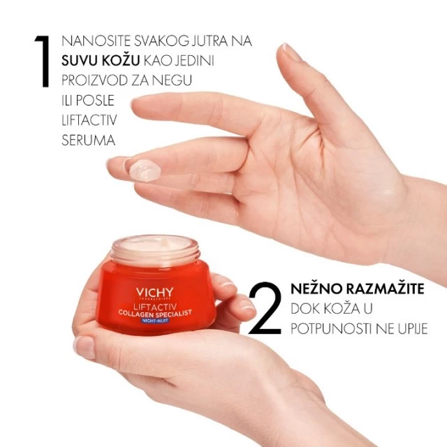 VICHY LIFTACTIV COLLAGEN SPECIALIST NOĆNA NEGA ZA KOREKCIJU BORA, ČVRSTINE I BLISTAVOSTI KOŽE S VITAMINOM C I ANTI-AGEING PEPTIDIMA 50ML