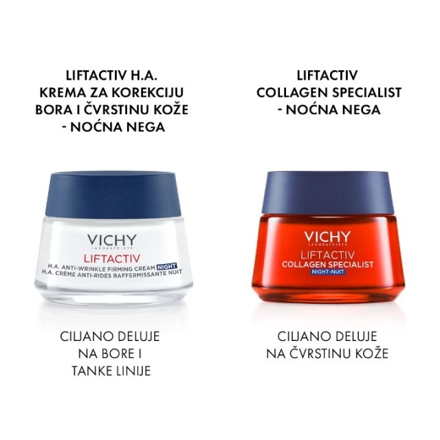 VICHY LIFTACTIV COLLAGEN SPECIALIST NOĆNA NEGA ZA KOREKCIJU BORA, ČVRSTINE I BLISTAVOSTI KOŽE S VITAMINOM C I ANTI-AGEING PEPTIDIMA 50ML