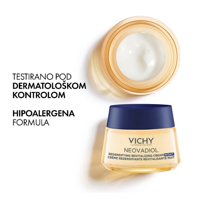 VICHY NEOVADIOL PERIMENOPAUZA NOĆNA NEGA ZA GUSTINU I PUNOĆU KOŽE U PERIMENOPAUZI S LHA KISELINOM 50ML