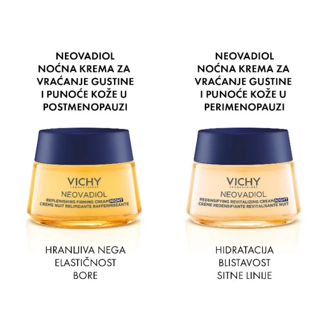 VICHY NEOVADIOL PERIMENOPAUZA NOĆNA NEGA ZA GUSTINU I PUNOĆU KOŽE U PERIMENOPAUZI S LHA KISELINOM 50ML