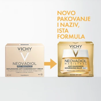 VICHY NEOVADIOL POSTMENOPAUZA HRANJIVA DNEVNA NEGA ZA ČVRSTINU KOŽE I NADOKNADU GUBITKA LIPIDA U POSTMENOPAUZI, VRLO SUVA ZRELA KOŽA 50ML