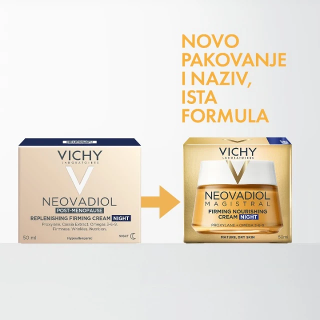 VICHY NEOVADIOL POSTMENO HRANLJIVA NOĆNA NEGA ZA ČVRSTINU KOŽE U POSTMENOPAUZI S OMEGA KISELINAMA 50ML