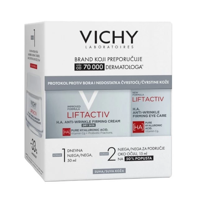 VICHY WINTER PROMO LIFTACTIV SUPREME DNEVNA NEGA ZA KOREKCIJU BORA I ČVRSTINE KOŽE SUVA KOŽA 50ML + LIFTACTIV SUPREME EYES 15ML