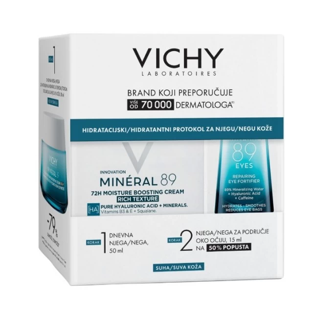 VICHY WINTER PROMO MINERAL 89 BOGATA KREMA ZA INTENZIVNU HIDRATACIJU + MINERAL 89 EYES 15ML