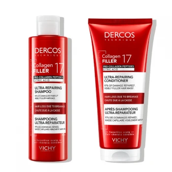 VICHY DERCOS COLLAGEN 17 FILLER RUTINA ZA OBNOVU I JAČANJE OŠTEĆENE KOSE