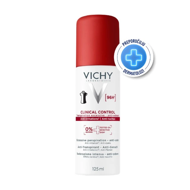 VICHY DEODORANT CLINICAL CONTROL ANTIPERSPIRANT SPREJ PROTIV ZNOJENJA 125ML