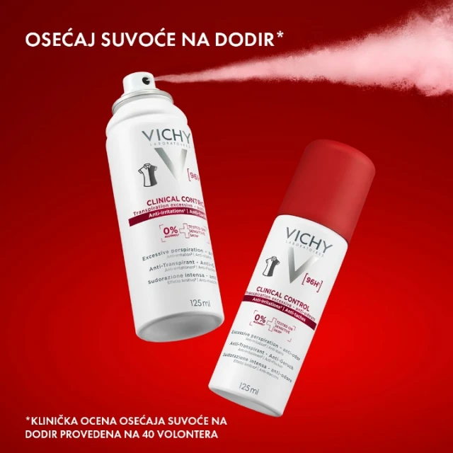 VICHY DEODORANT CLINICAL CONTROL ANTIPERSPIRANT SPREJ PROTIV ZNOJENJA 125ML