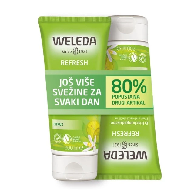 WELEDA PROMO 80% GEL  ZA TUŠIRANJE CITRUS 2x200ML