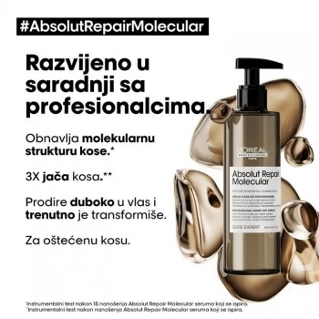 LOREAL PROFESSIONNEL SERIE EXPERT ABSOLUT REPAIR MOLECULAR SERUM ZA KOSU SA ISPIRANJEM 250ML