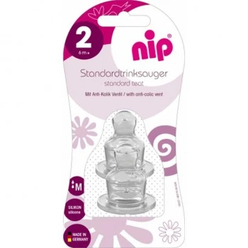 NIP CUCLA SA VENTILOM PROTIV GRČEVA SILIKON 6+ ZA MLEKO 2 KOMADA