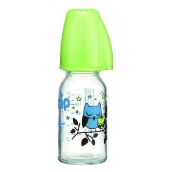 NIP BOCA STAKLENA SA SILIKONSKOM CUCLOM ZA ČAJ 0M+ 125 ML