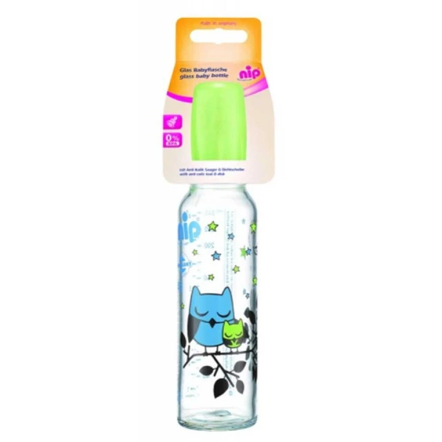 NIP BOCA STAKLENA SA SILIKONSKOM CUCLOM ZA MLEKO 0M 250 ML
