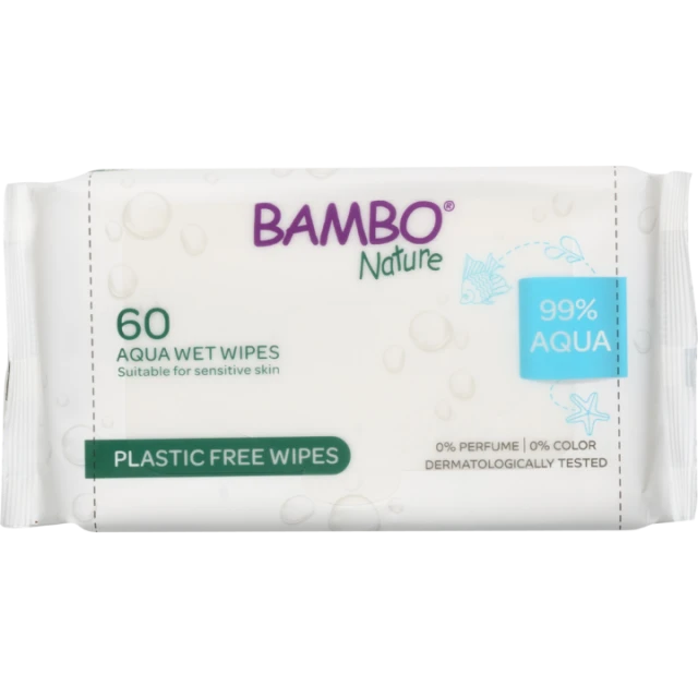 BAMBO NATURE AQUA 99% VODA PLASTIC FREE VLAŽNE MARAMICE, A 60