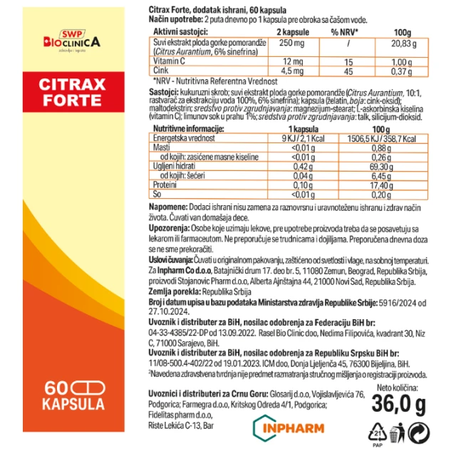 CITRAX FORTE KAPSULE A60