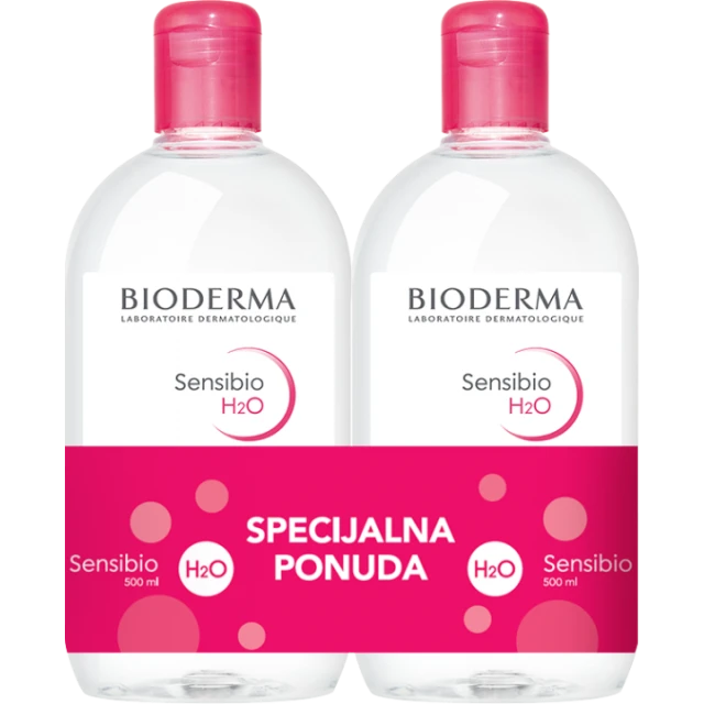BIODERMA SENSIBIO H20 MICELARNI RASTVOR PROMO  2X500ML